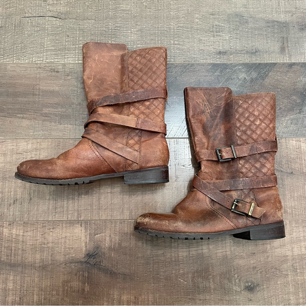 Matisse Rosalie Brown Leather Mid-Calf Boots Size 9.5
